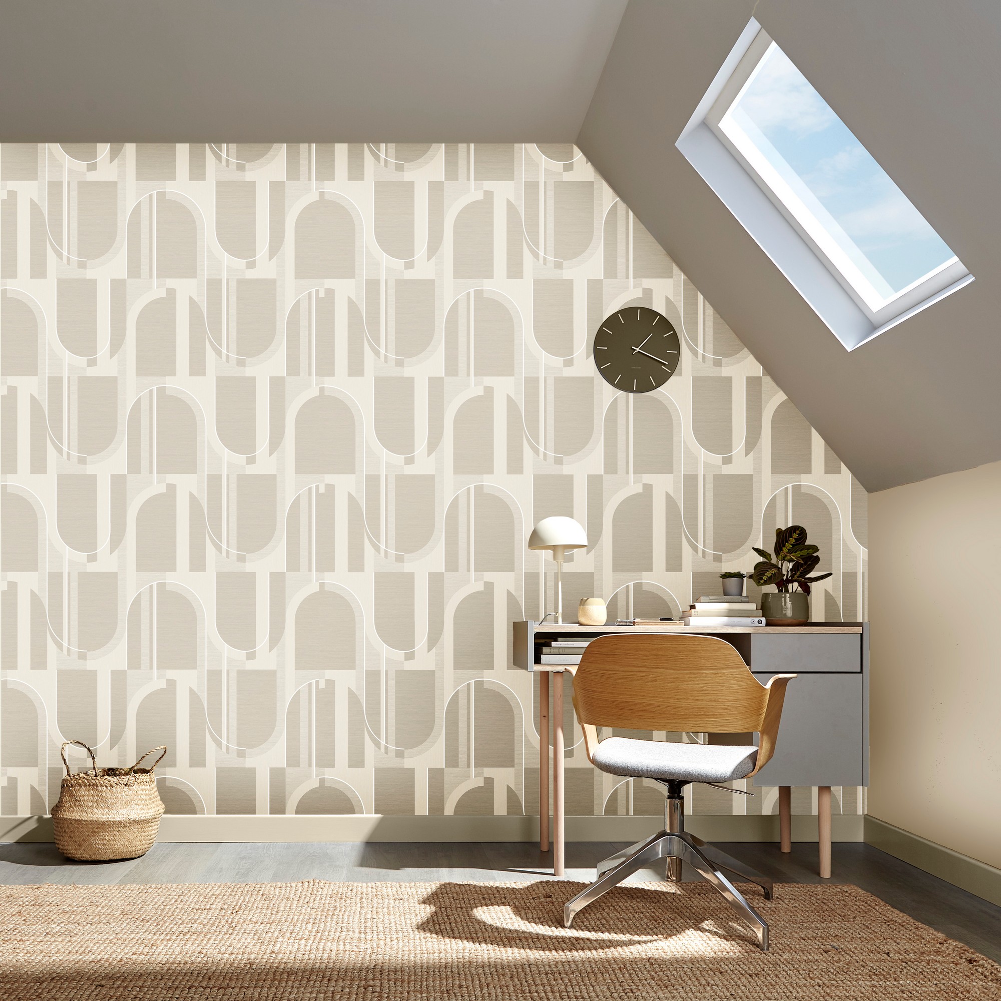 Marcia Geometric Wallpaper 118013 By Graham Brown In Taupe Brown